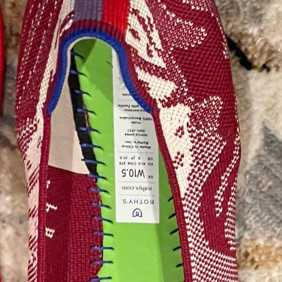 Rothy’s The Botanical Burgundy Bow Retired Flat Size W10.5 NWOT - Picture 10 of 10